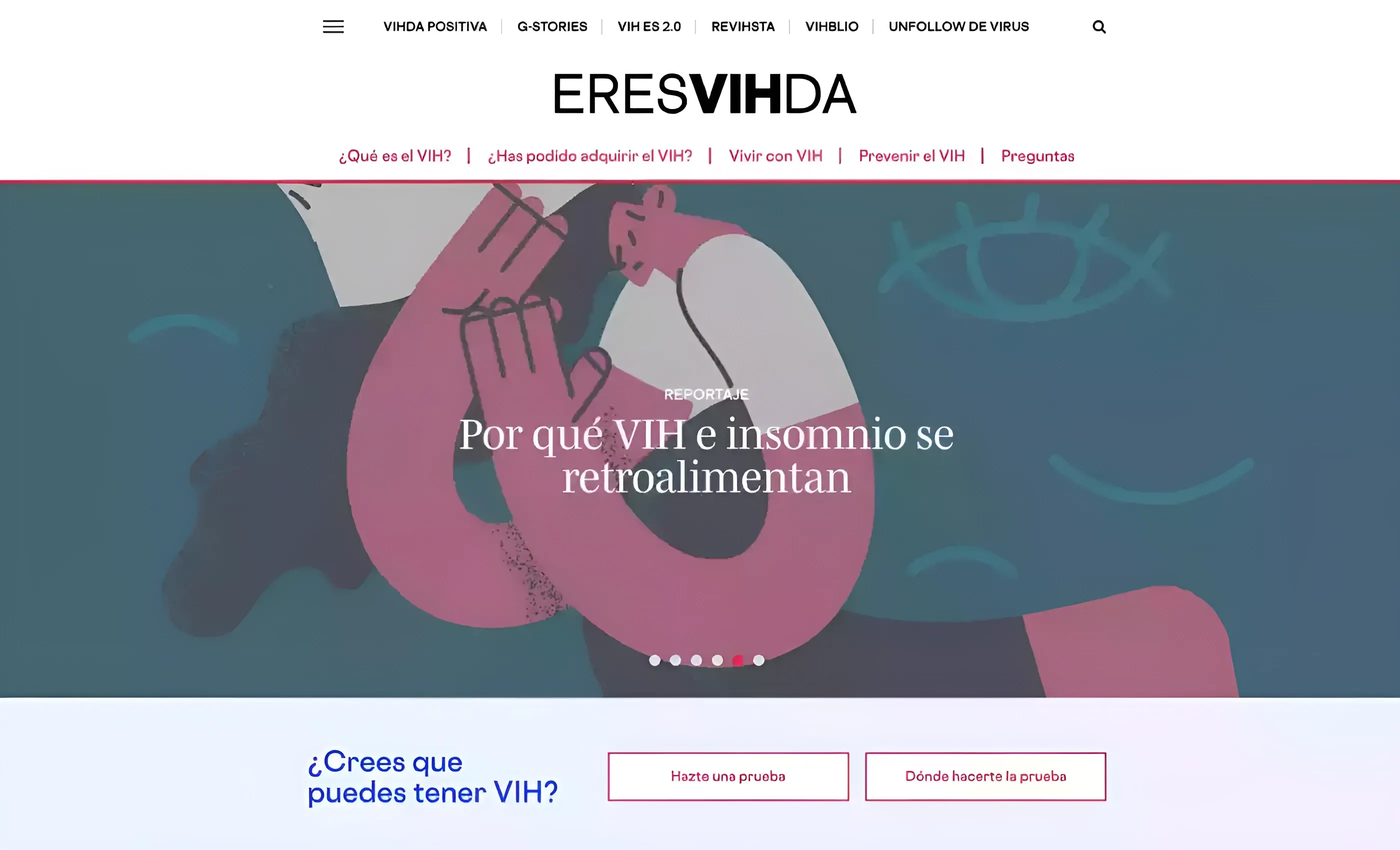 Diseño y maquetación web de Eresvihda — portal de salud y bienestar