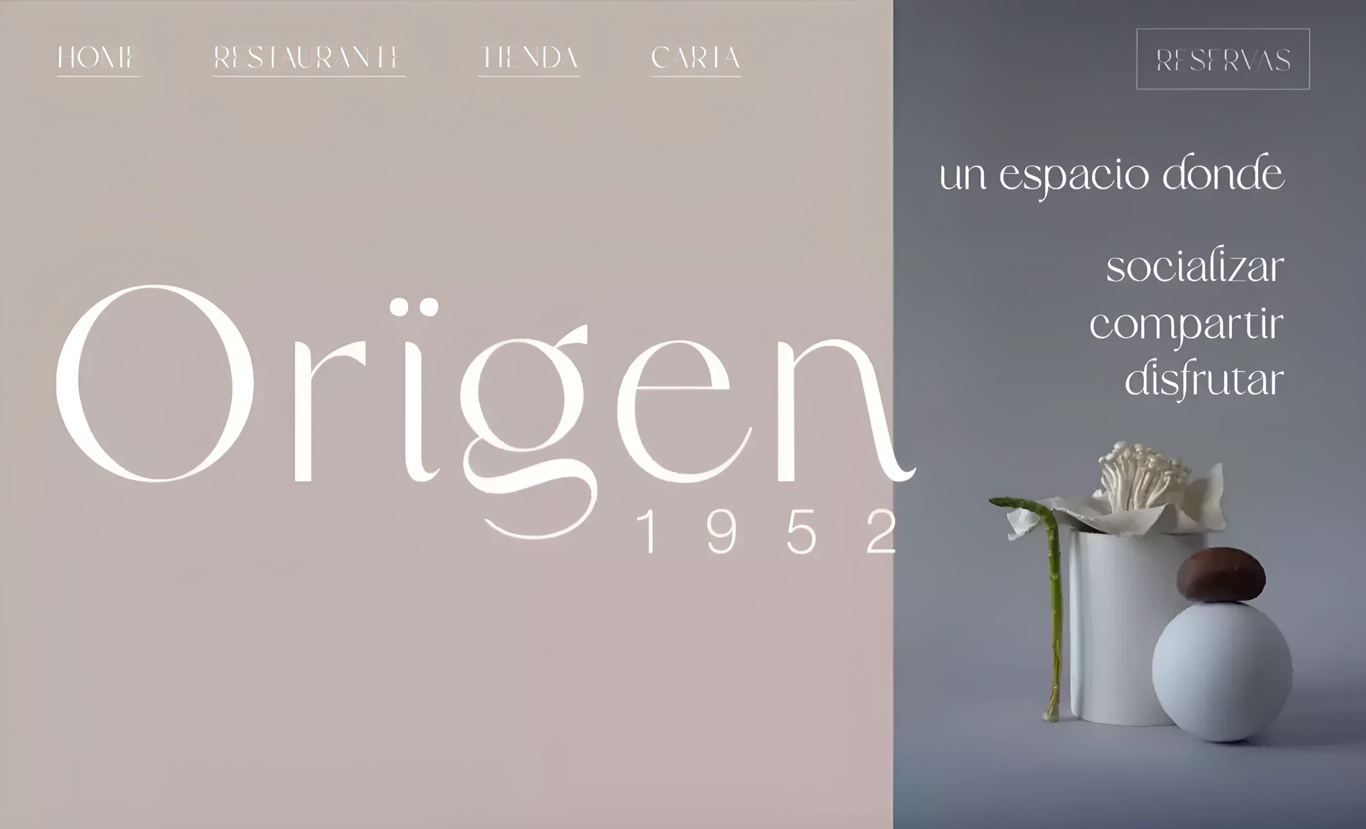 Vista del proyecto Origen 1952, sitio de restauración con enfoque premium.